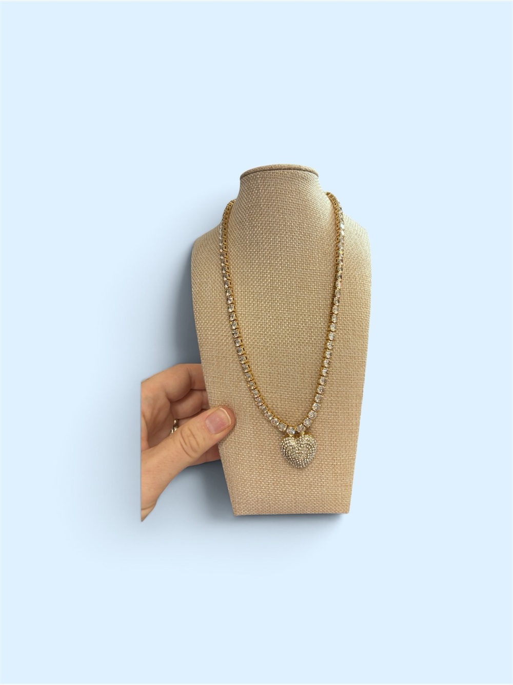Gold Filled Heart Pavé Pendant Necklace - Women Jewelry
